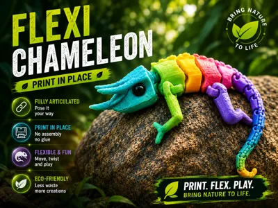 Ruchomy kameleon wydrukowany w 3D
