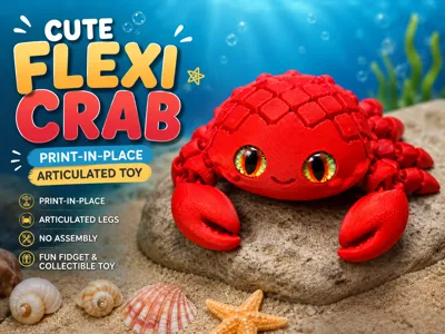 Ruchomy krab Flexi wydrukowany w 3D