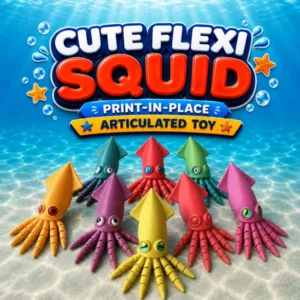 Cute Flexi Squid – Print-in-Place Articulated Toy
