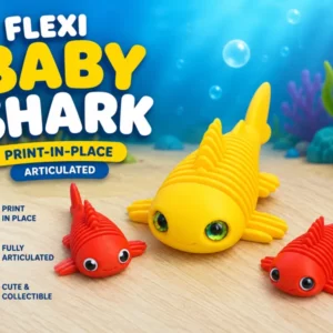 Flexi Baby Shark | Print-in-Place | Articulated
