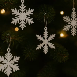 Realistic Christmas Snowflakes  Set of 4 Ornaments