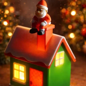 Christmas Night House with Santa Decorative Light