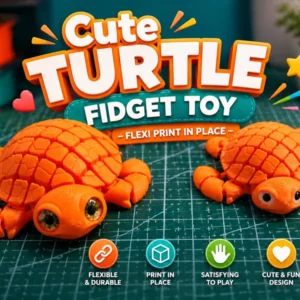 Cute Turtle Fidget Toy V1| Flexi Print in Place