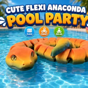 Cute Flexi Anaconda|No Supports|Print-in-Place