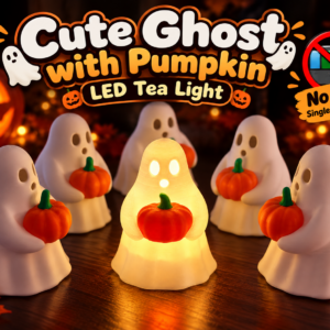 Cute Ghost with Pumpkin | LED Tea Light | No AMS