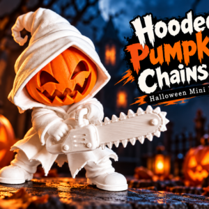 Hooded Pumpkin Chainsaw – Halloween Mini Figure